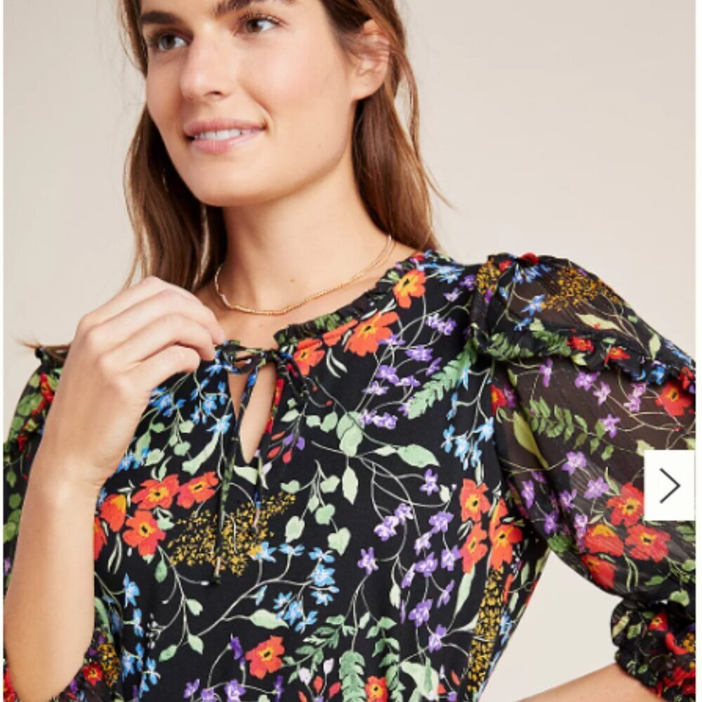 Anthropologie Maeve Jacquin Peasant Blouse Size Medium - Picture 3 of 12